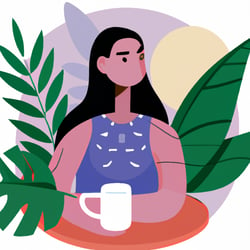 flat illustration of an asian female